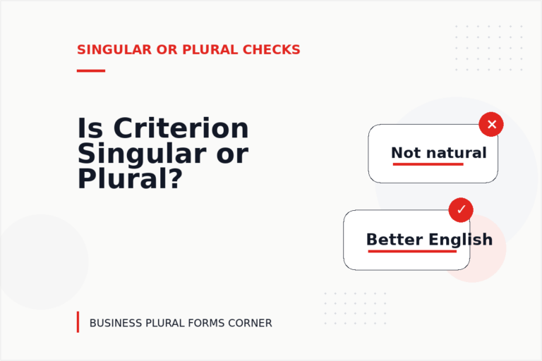 Is Criterion Singular or Plural?