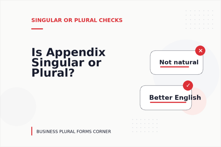 Is Appendix Singular or Plural?