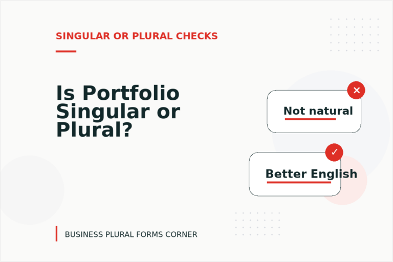 Is Portfolio Singular or Plural? Is Portfolio Singular or Plural?