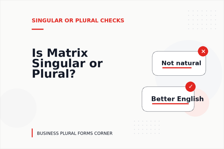 Is Matrix Singular or Plural?