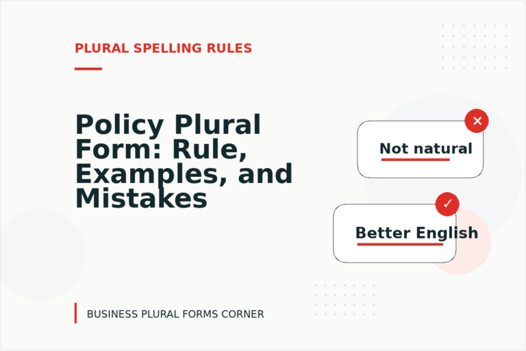 Policy Plural Form: Rule, Examples, and Mistakes