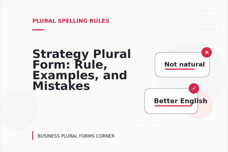 Strategy Plural Form: Rule, Examples, and Mistakes